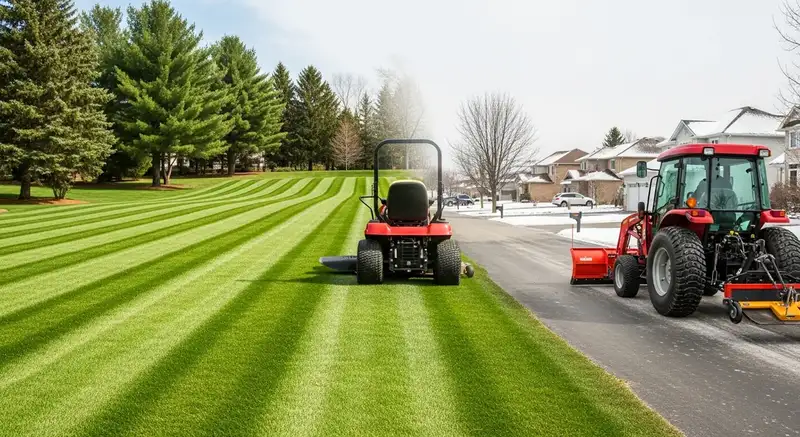 Year-round lawn care and snow removal property care services in Ontario
